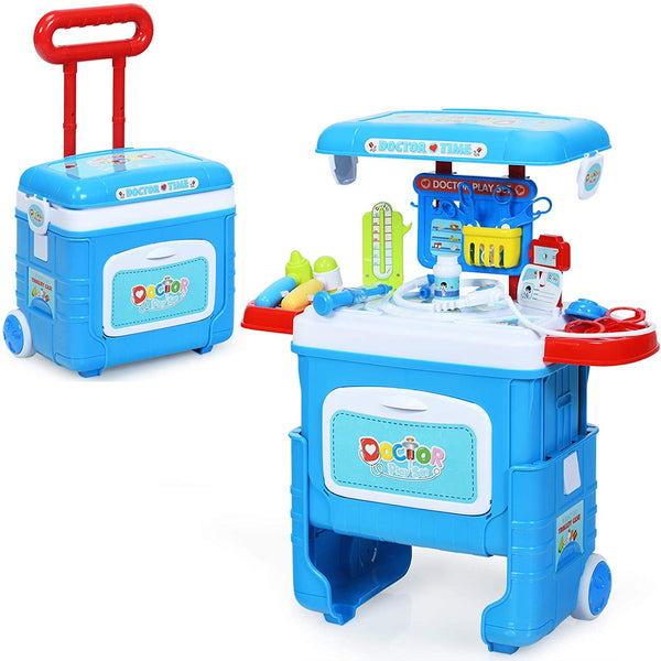 Children's Convertible Pretend Medical Trolley / Doctor's Case Play