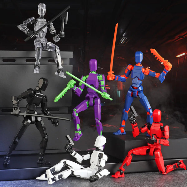 T13 Action Figure Set 6PCS T 13 Robot Action Figure Titan 13 3D Printed Toys Articulated for Modeling Enthusiasts Etc Birthday Gifts & Childrens Day Gifts for Kids 5-8 Years Old（Assembly Required）