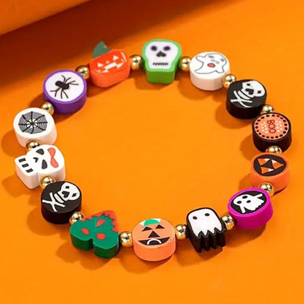 HALLOWEEN THEME STRETCH BRACELET - TRICK OR TREAT