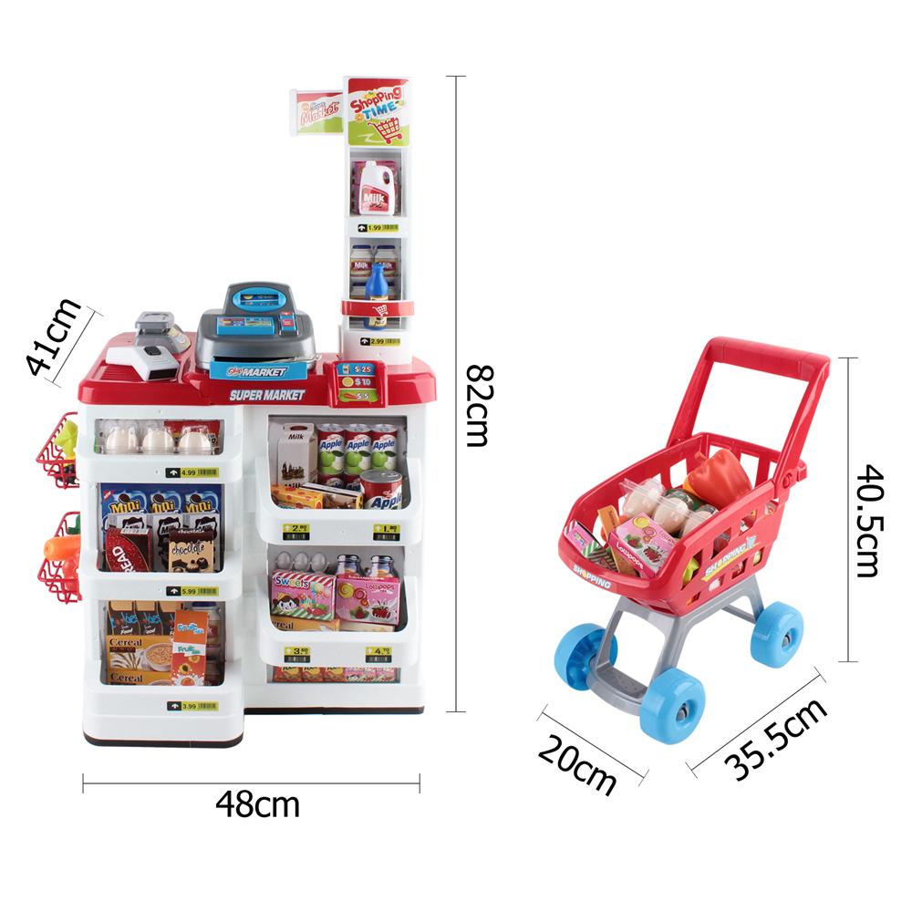 Keezi Kids Pretend Role Play Supermarket 24 Piece Playset Cash