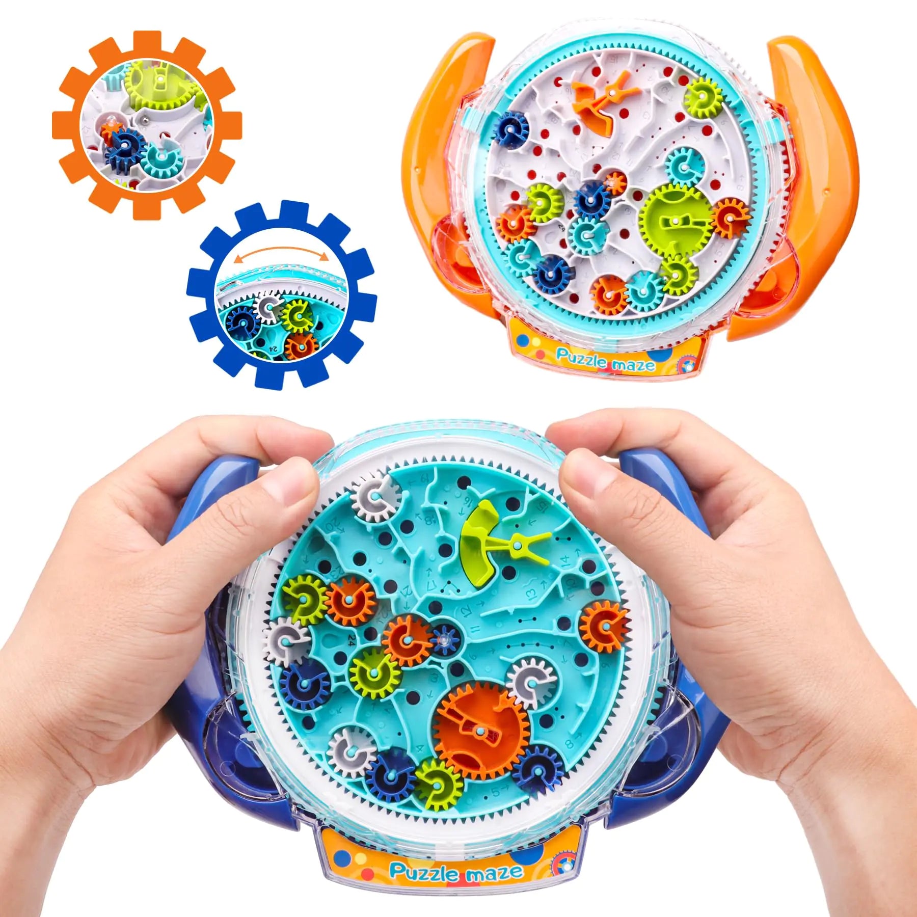 SEVENKA 2 Pack Maze Puzzle Games for Kids Ages 5-10 3D Mind Puzzles Brain Teasers Gravity Ball Game Maze Ball Puzzle Toy for Kids Adults Developmental Games Toys (1 Blue+1 Orange)