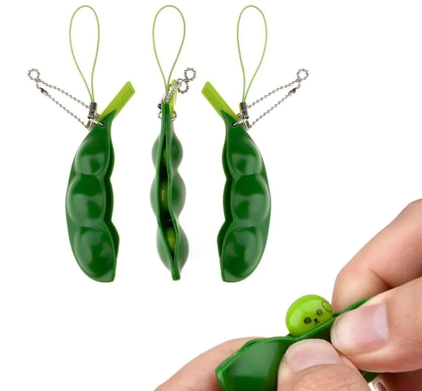 Squishy Edamame Stress Relief Toy and Accessory