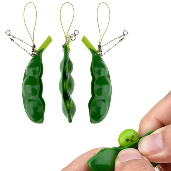 Squishy Edamame Stress Relief Toy and Accessory