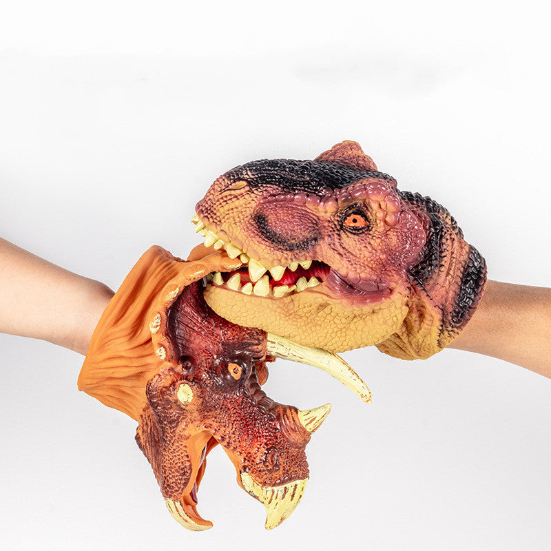 Simulation Dinosaur Tyrannosaurus Rex Gloves Soft Rubber Animal Model