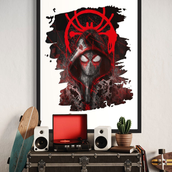 Hood Wearing Spider Man Print